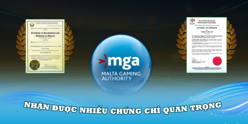 Nhà cái C54 nhận được nhiều chứng chỉ quan trọng